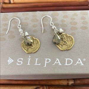 Silpada Bronze and Sterling Silver Coin Dangle Earrings